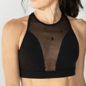 Pop Flex Alpine Black Constellation Mesh Sports Bra